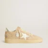 Ball Star en ante y cristales Swarovski con estrella de piel y lengüeta metálica en el talón