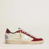 Ball Star LTD para hombre en napa color crema con estrella de piel blanca e inserciones de ante rojo