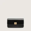 Bolso Gioia en piel negra con detalles dorados