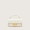 Bolso Venezia pequeño en piel repujada color mantequilla con detalles dorados