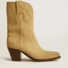 Botas bajas Wish Star en ante encerado color arena con estrella bordada