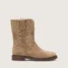 Botas Young Wish de ante gris paloma con estrellas bordadas