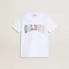 Camisas blancas para niños con estampado multicolor «Golden»