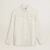 Camisas oversize para hombre en blanco desgastado con rayas verticales