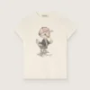 Camiseta «Journey» para niñas en jersey de algodón blanco con estampado digital de la mascota y apliques de cristales
