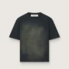 Camiseta unisex de jersey de algodón negro con logotipo bordado