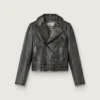 Chaqueta motera de cuero para mujer