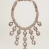 Collar de mujer en color oro antiguo con cristales colgantes