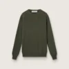 Jersey de cuello redondo para hombre en verde militar con letras «doradas» en la espalda