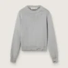 Jersey de cuello redondo para mujer en algodón gris