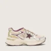 Lightstar CNY para hombre en malla blanca y piel con estrella de TPU en rojo vino