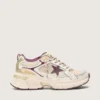 Lightstar CNY para mujer en malla blanca y piel con estrella de TPU en rojo vino