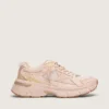 Lightstar para mujer con parte superior de piel rosa y malla y estrella rosa