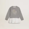 Minivestido gris y blanco para niñas