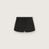 Pantalones cortos deportivos negros de doble capa para mujer