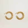 Pendientes de aro con eslabones trenzados en color oro antiguo
