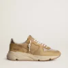 Running Sole en nubuck beige con estrella de piel beige