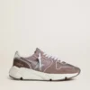 Running Sole para mujer en nailon y ante color lavanda con estrella estampada y lengüeta trasera de piel plateada