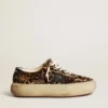 Space-Star para mujer en piel de potro con estampado de leopardo y estrella negra