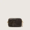 Star Bag «Mini» en piel marrón oscuro envejecida con estrella tono sobre tono