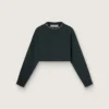 Sudadera corta de algodón para mujer con cristales en la parte delantera
