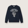 Sudadera de cuello redondo «Journey» para niños, de algodón azul marino con estampado de mascota