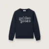 Sudadera para niños «Journey» en mezcla de algodón azul con logotipo en contraste