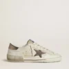 Super-Star LTD para hombre en ante con estrella de piel marrón y lengüeta trasera de piel metalizada