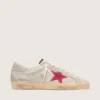 Super-Star LTD para hombre en piel de potro blanca con estrella de ante rojo
