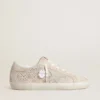 Super-Star LTD para mujer en ante con cristales Swarovski y estrella de piel gris hielo