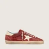 Super-Star para hombre en ante rojo con estrella de piel color crema