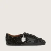 True-Star para mujer en ante negro con cristales Swarovski y estrella de piel negra