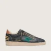 Zapatillas Ball Star LTD para hombre en piel negra con estrella bordada en verde