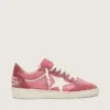 Zapatillas Ball Star LTD para mujer en ante rosa con estrella de piel color crema e inserciones de ante rojo