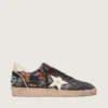 Zapatillas Ball Star LTD para mujer en napa color ébano con bordados multicolores y estrella blanca