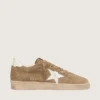Zapatillas «Ball Star» para hombre en ante marrón con estrella de piel blanca