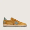 Zapatillas Ball Star para hombre en ante ocre con estrella de piel y lengüeta del talón de ante azul claro