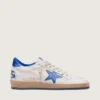Zapatillas Ball Star para hombre en napa blanca con estrella y lengüeta del talón azules