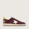 Zapatillas Ball Star para mujer en nubuck color chocolate con estrella y lengüeta del talón de piel