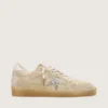 Zapatillas Ball Star para mujer en ante color perla con estrella plateada brillante