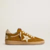 Zapatillas Ball Star para mujer en ante con estrella de piel beige y lengüeta del talón de piel de potro