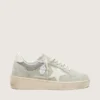 Zapatillas Ball Star para mujer en ante gris claro con inserciones de estrella y purpurina