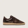 Zapatillas Ball Star para mujer en ante marrón con estrella y lengüeta en el talón de piel marrón