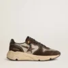 Zapatillas de hombre con Running Sole de nailon y ante, con estrella estampada y lengüeta de talón de piel