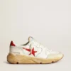 Zapatillas de hombre con Running Sole, estrella de piel y lengüeta en el talón con estampado rojo