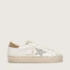 Zapatillas Hi Star para mujer con estrella plateada brillante y lengüeta del talón de nubuck gris paloma