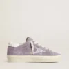 Zapatillas Hi Star para mujer en ante morado con estrella plateada con purpurina
