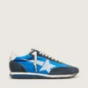 Marathon para hombre con parte superior de nailon azul y estrella blanca