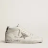 Zapatillas Mid Star para mujer con estrella plateada brillante y lengüeta del talón laminada en negro