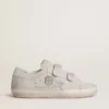 Zapatillas Old School para mujer en ante gris claro con una estrella de piel con microbrillo